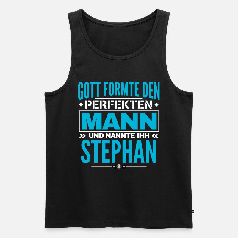 Stephan Name Design - Männer Premium Bio Tank Top - Schwarz