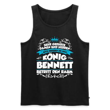 Bennett Name Design - Männer Premium Bio Tank Top - Schwarz - Vorne - Michal (187cm)