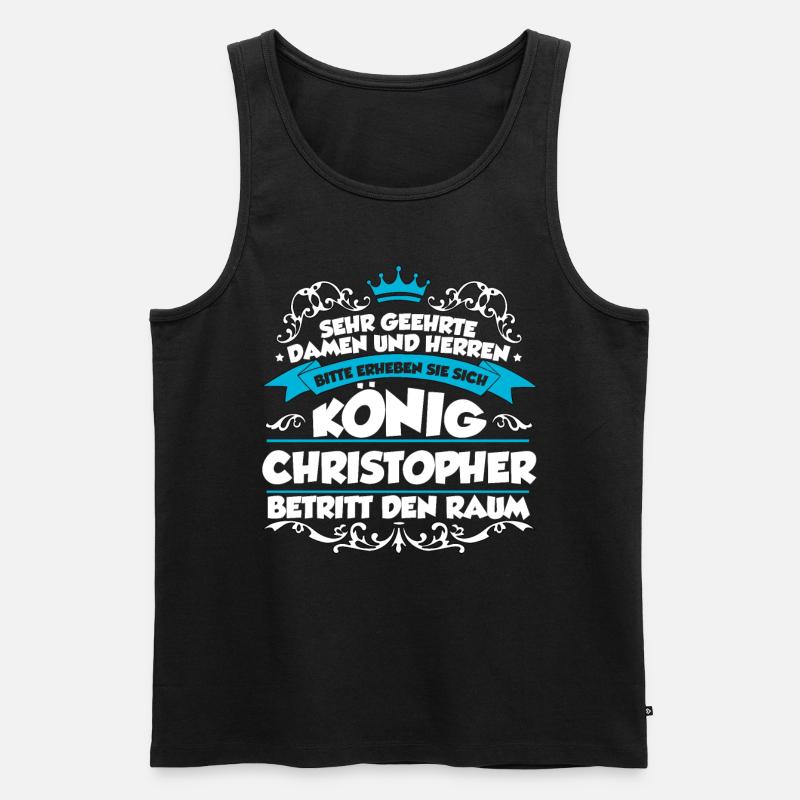 Christopher Name Design - Männer Premium Bio Tank Top - Schwarz