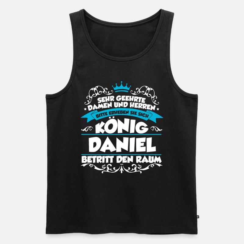 Daniel Name Design - Männer Premium Bio Tank Top - Schwarz