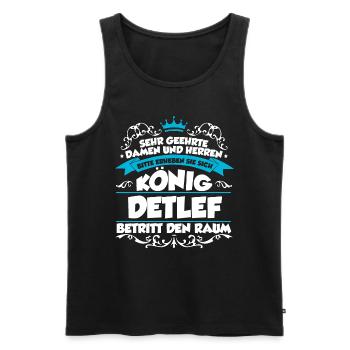 Detlef Name Design - Männer Premium Bio Tank Top - Schwarz - Vorne - Michal (187cm)
