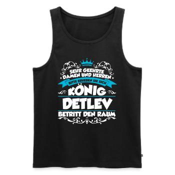 Detlev Name Design - Männer Premium Bio Tank Top - Schwarz - Vorne - Michal (187cm)