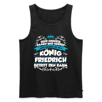 Friedrich Name Design - Männer Premium Bio Tank Top - Schwarz - Vorne - Michal (187cm)