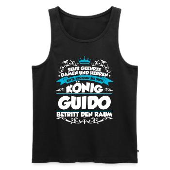 Guido Name Design - Männer Premium Bio Tank Top - Schwarz - Vorne - AI Model Male 178 light (178cm)