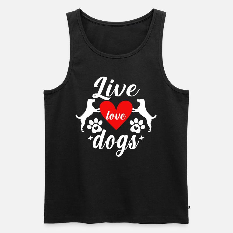Leben Liebe Hunde - Männer Premium Bio Tank Top - Schwarz