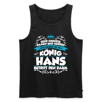 Hans Name Design - Männer Premium Bio Tank Top - Schwarz - Vorne - AI Model Male 178 light (178cm)