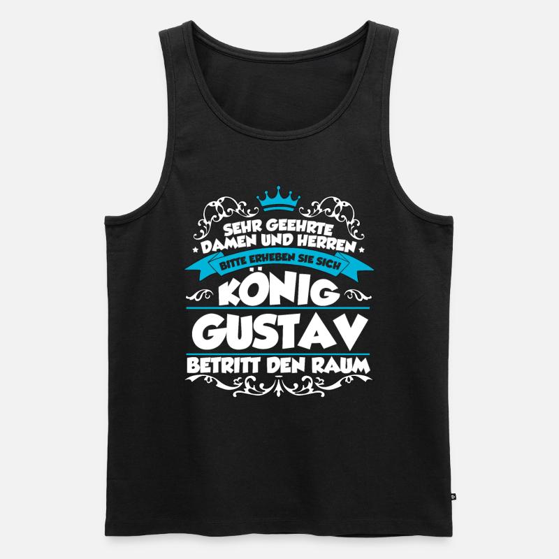 Gustav Name Design - Männer Premium Bio Tank Top - Schwarz
