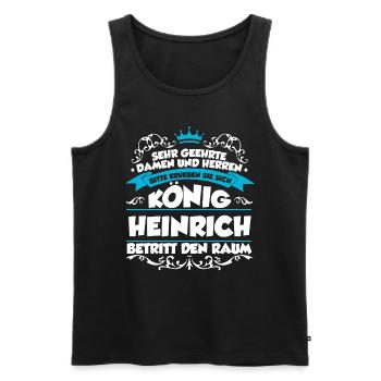 Heinrich Name Design - Männer Premium Bio Tank Top - Schwarz - Vorne - AI Model Male 178 light (178cm)