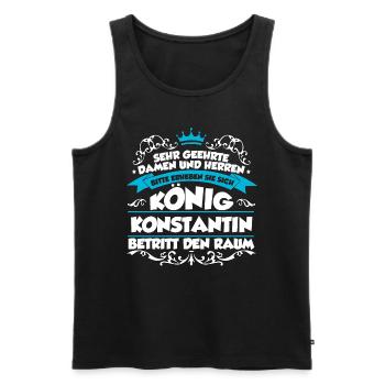 Konstantin Name Design - Männer Premium Bio Tank Top - Schwarz - Vorne - AI Model Male 178 light (178cm)