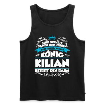 Kilian Name Design - Männer Premium Bio Tank Top - Schwarz - Vorne - Michal (187cm)