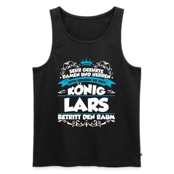 Lars Name Design - Männer Premium Bio Tank Top - Schwarz - Vorne - AI Model Male 178 light (178cm)