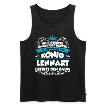 Lennart Name Design - Männer Premium Bio Tank Top - Schwarz - Vorne - Michal (187cm)
