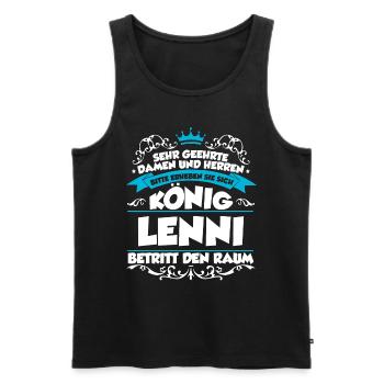 Lenni Name Design - Männer Premium Bio Tank Top - Schwarz - Vorne - AI Model Male 178 light (178cm)
