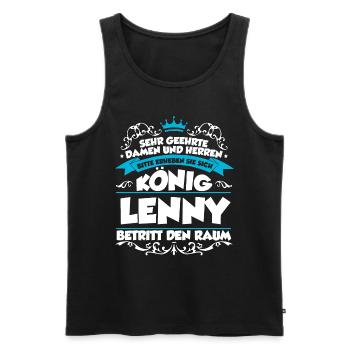 Lenny Name Design - Männer Premium Bio Tank Top - Schwarz - Vorne - AI Model Male 178 light (178cm)