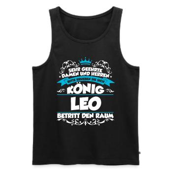 Leo Name Design - Männer Premium Bio Tank Top - Schwarz - Vorne - AI Model Male 178 light (178cm)