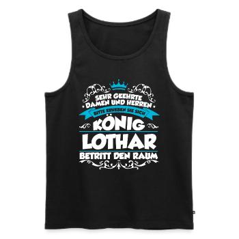 Lothar Name Design - Männer Premium Bio Tank Top - Schwarz - Vorne - AI Model Male 178 light (178cm)