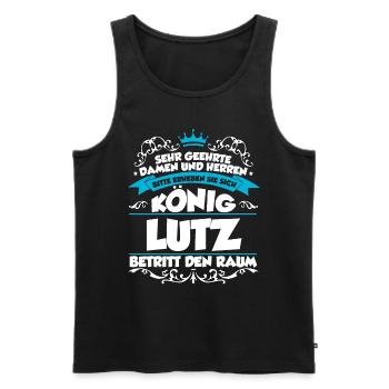 Lutz Name Design - Männer Premium Bio Tank Top - Schwarz - Vorne - Michal (187cm)