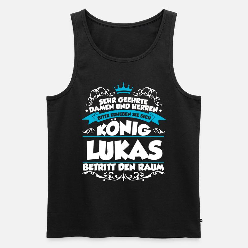 Lukas Name Design - Männer Premium Bio Tank Top - Schwarz