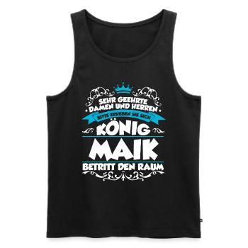 Maik Name Design - Männer Premium Bio Tank Top - Schwarz - Vorne - AI Model Male 178 light (178cm)