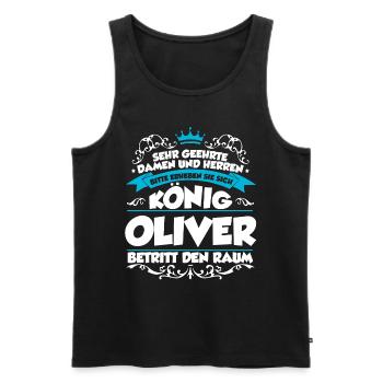 Oliver Name Design - Männer Premium Bio Tank Top - Schwarz - Vorne - Michal (187cm)