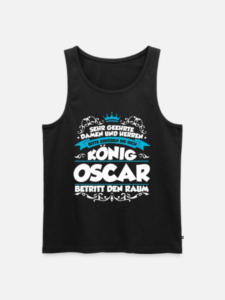 Oscar Name Design - Männer Premium Bio Tank Top - Schwarz