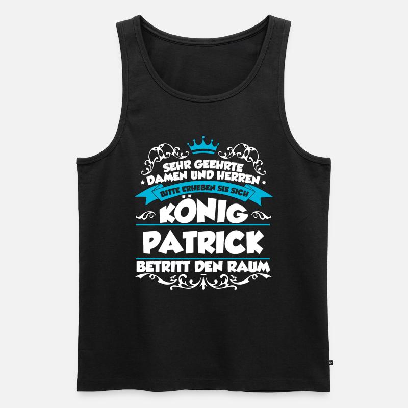 Patrick Name Design - Männer Premium Bio Tank Top - Schwarz