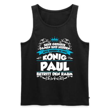 Paul Name Design - Männer Premium Bio Tank Top - Schwarz - Vorne - Michal (187cm)