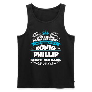 Phillip Name Design - Männer Premium Bio Tank Top - Schwarz - Vorne - Michal (187cm)