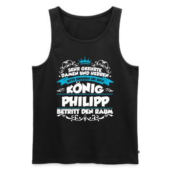 Philipp Name Design - Männer Premium Bio Tank Top - Schwarz - Vorne - AI Model Male 178 light (178cm)