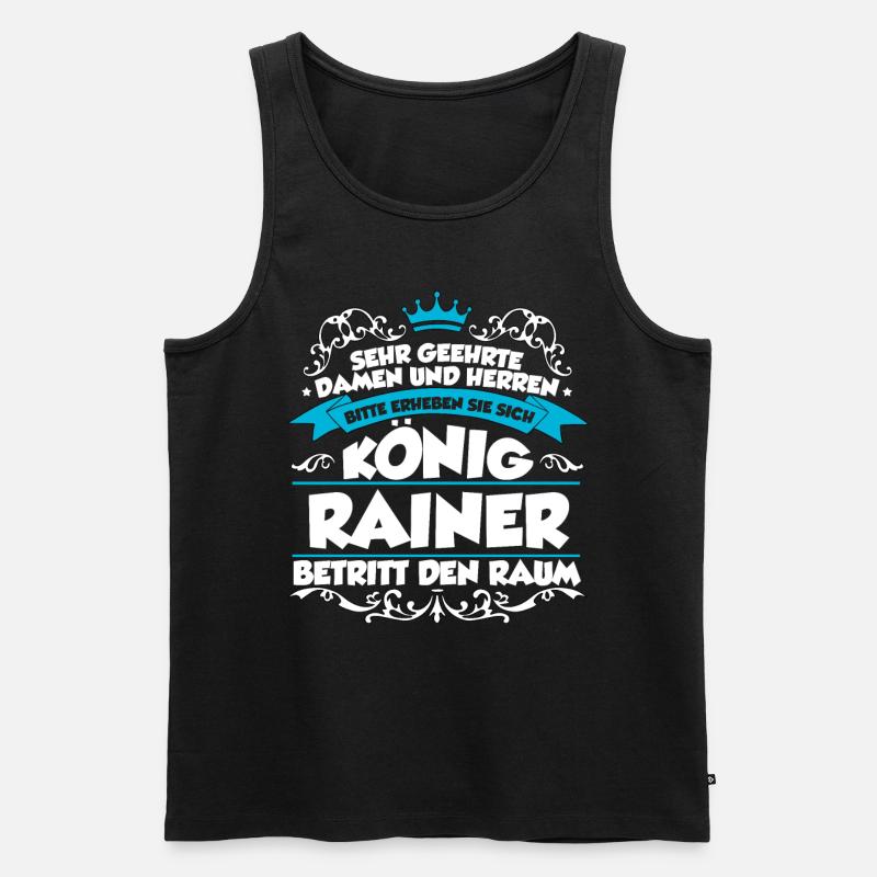 Rainer Name Design - Männer Premium Bio Tank Top - Schwarz