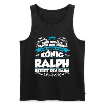 Ralph Name Design - Männer Premium Bio Tank Top - Schwarz - Vorne - AI Model Male 178 light (178cm)