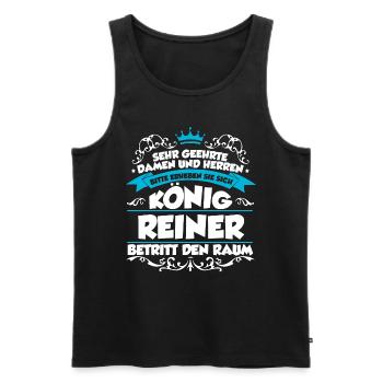 Reiner Name Design - Männer Premium Bio Tank Top - Schwarz - Vorne - Michal (187cm)