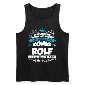 Rolf Name Design - Männer Premium Bio Tank Top - Schwarz - Vorne - AI Model Male 178 light (178cm)