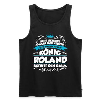 Roland Name Design - Männer Premium Bio Tank Top - Schwarz - Vorne - Michal (187cm)