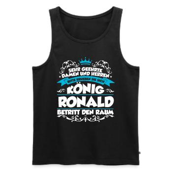 Ronald Name Design - Männer Premium Bio Tank Top - Schwarz - Vorne - Michal (187cm)