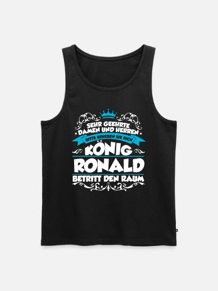 Ronald Name Design - Männer Premium Bio Tank Top - Schwarz