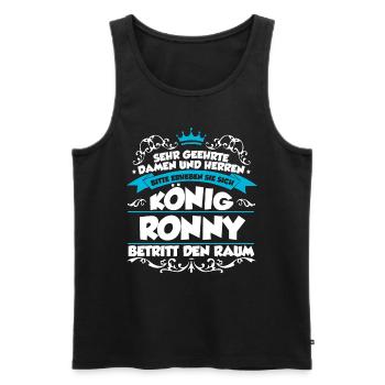 Ronny Name Design - Männer Premium Bio Tank Top - Schwarz - Vorne - Michal (187cm)