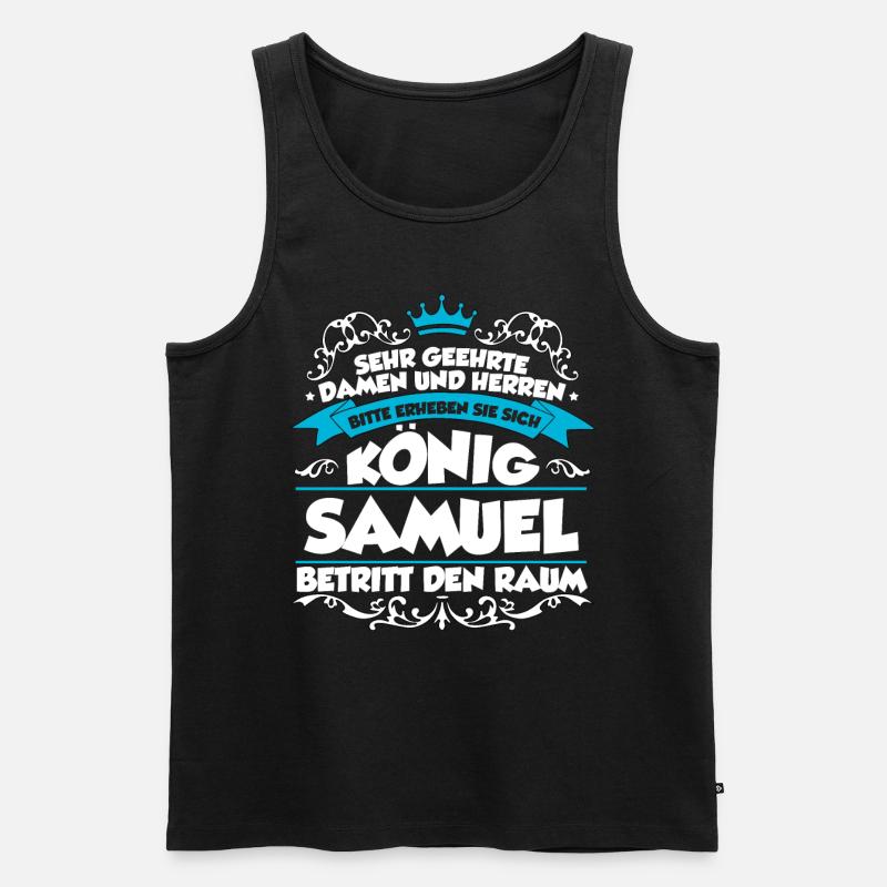 Samuel Name Design - Männer Premium Bio Tank Top - Schwarz