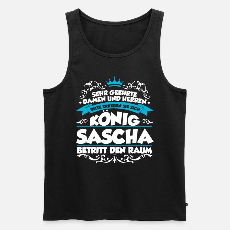 Sascha Name Design - Männer Premium Bio Tank Top - Schwarz