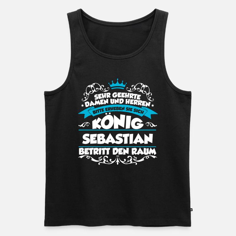 Sebastian Name Design - Männer Premium Bio Tank Top - Schwarz