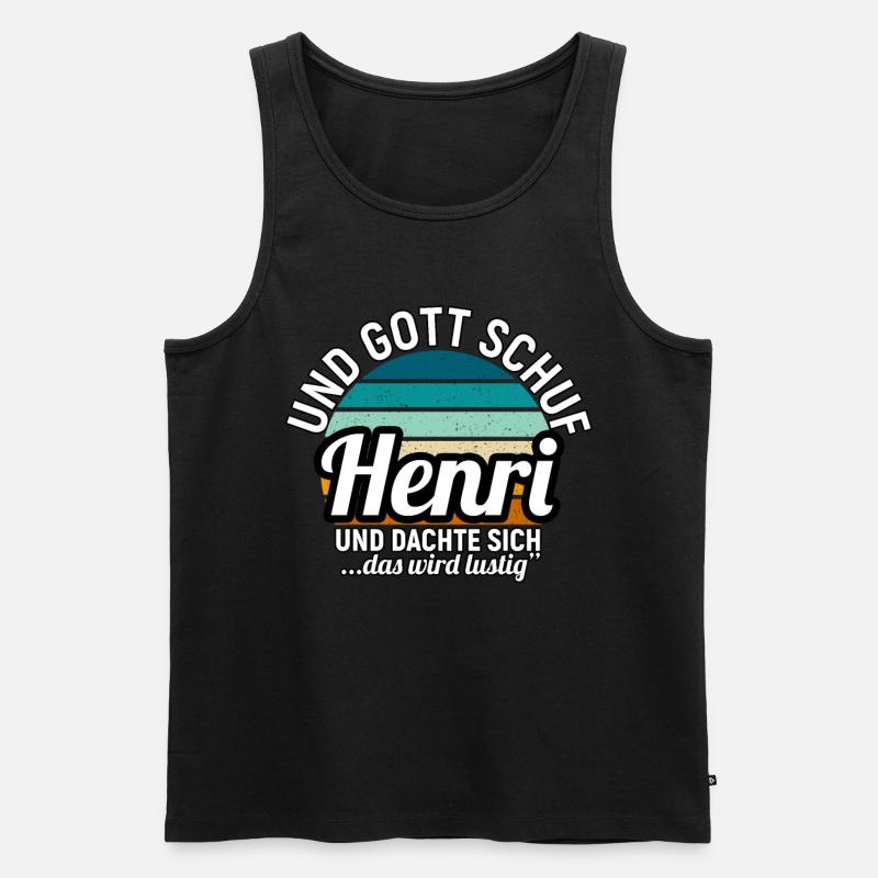 Henri - Männer Premium Bio Tank Top - Schwarz