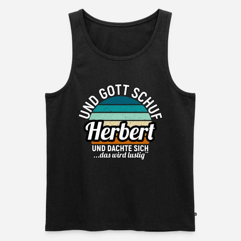 Herbert - Männer Premium Bio Tank Top - Schwarz
