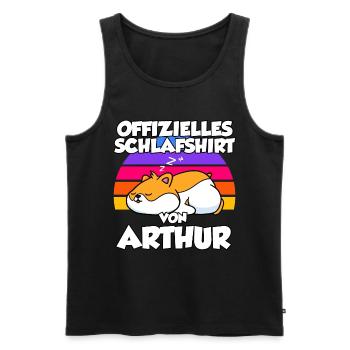 Offizielles Schlafshirt Von Arthur - Männer Premium Bio Tank Top - Schwarz - Vorne - Michal (187cm)
