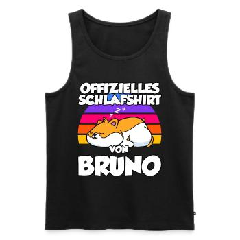 Offizielles Schlafshirt Von Bruno - Männer Premium Bio Tank Top - Schwarz - Vorne - AI Model Male 178 light (178cm)