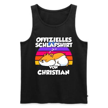 Offizielles Schlafshirt Von Christian - Männer Premium Bio Tank Top - Schwarz - Vorne - Michal (187cm)