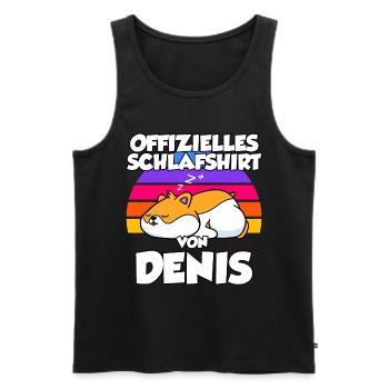 Offizielles Schlafshirt Von Denis - Männer Premium Bio Tank Top - Schwarz - Vorne - Michal (187cm)