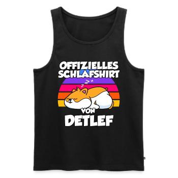 Offizielles Schlafshirt Von Detlef - Männer Premium Bio Tank Top - Schwarz - Vorne - Michal (187cm)