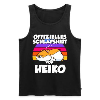 Official Sleep Shirt by Heiko - Men's Premium Organic Tank Top - black - Front - Michal (187cm)