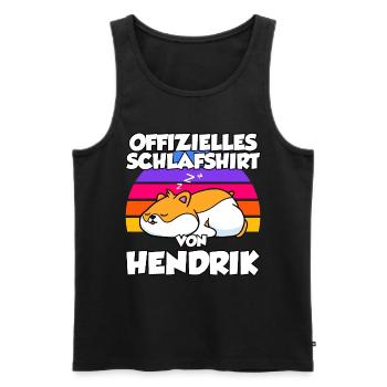 Chemise de nuit officielle par Hendrik - Débardeur bio Premium Homme - noir - Devant - Michal (187cm)