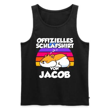 Offizielles Schlafshirt Von Jacob - Männer Premium Bio Tank Top - Schwarz - Vorne - AI Model Male 178 light (178cm)